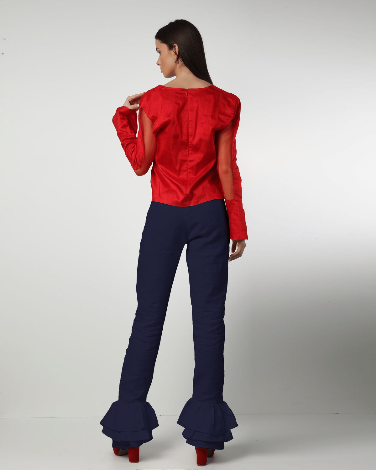 Style 1317 : Triple Layered Ruffle Pants 100% Linen