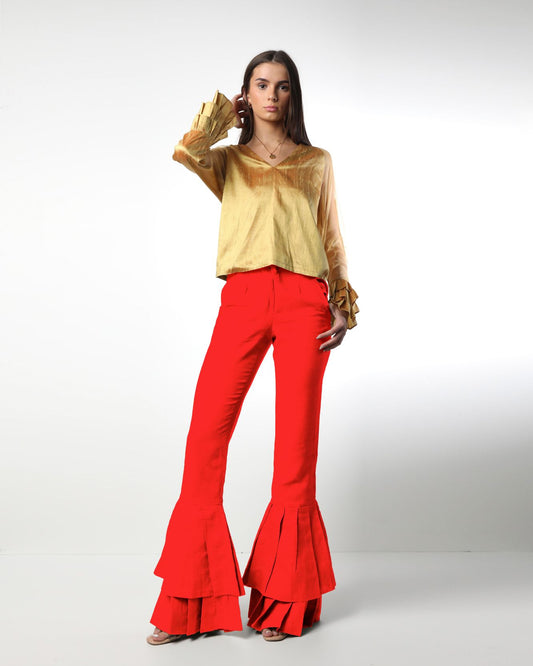 Style # 9934 Double Pleated Pants 100% Linen with Pockets