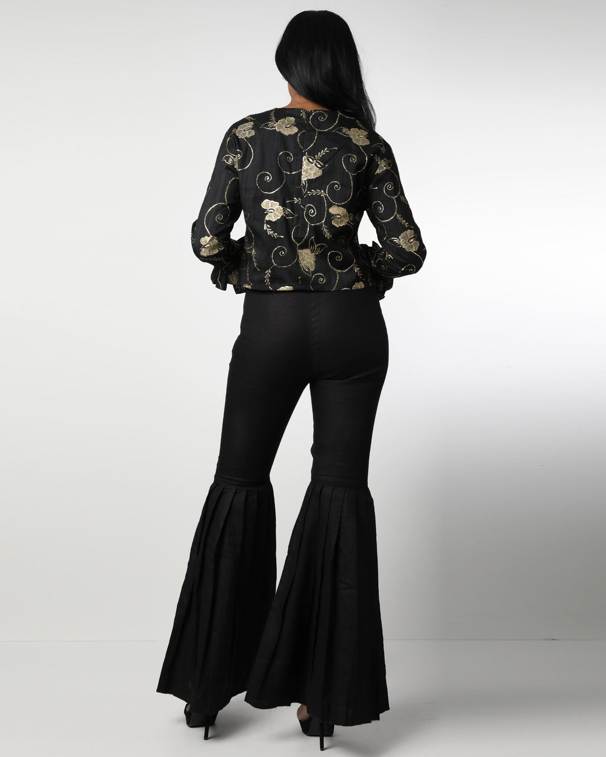 Style 76 : 100% Silk Ruffle Blouse