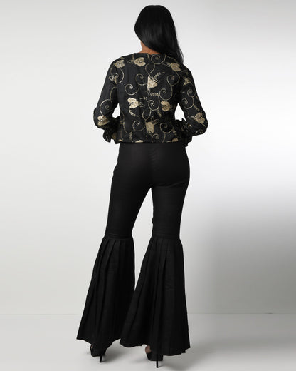 Style 76 : 100% Silk Ruffle Blouse