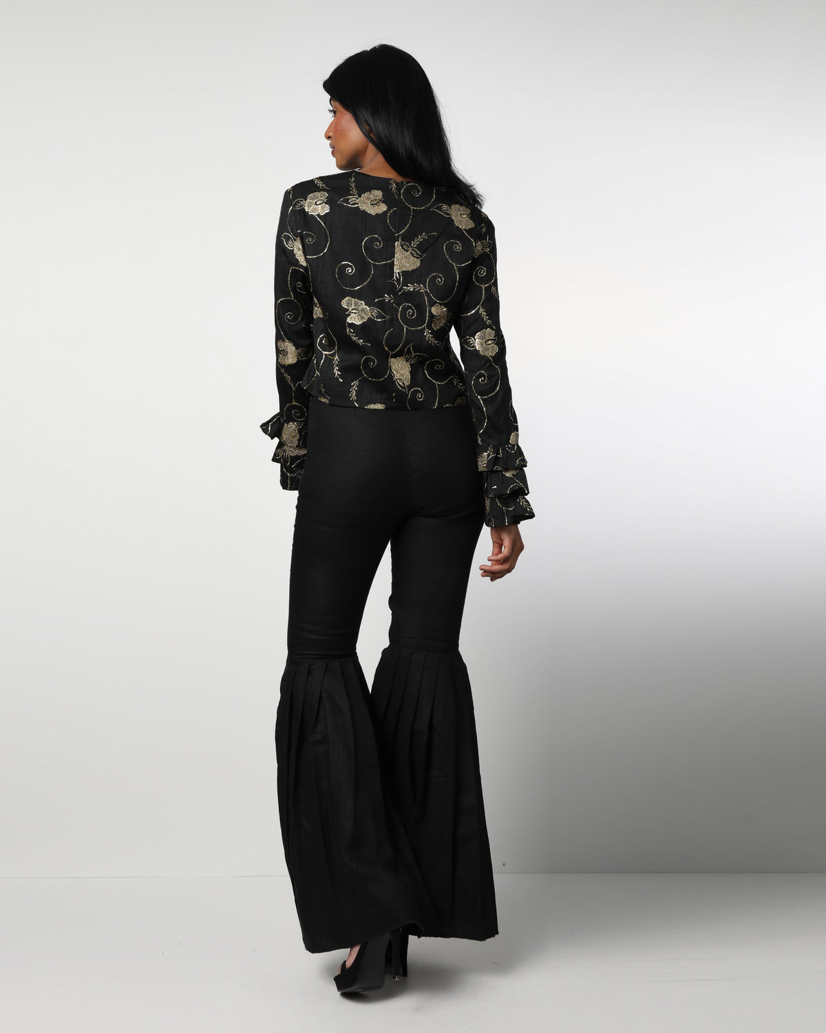 Style 76 : 100% Silk Ruffle Blouse