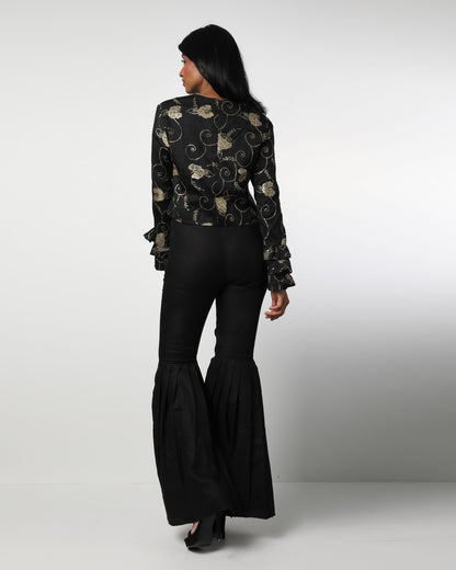 Style 76 : 100% Silk Ruffle Blouse