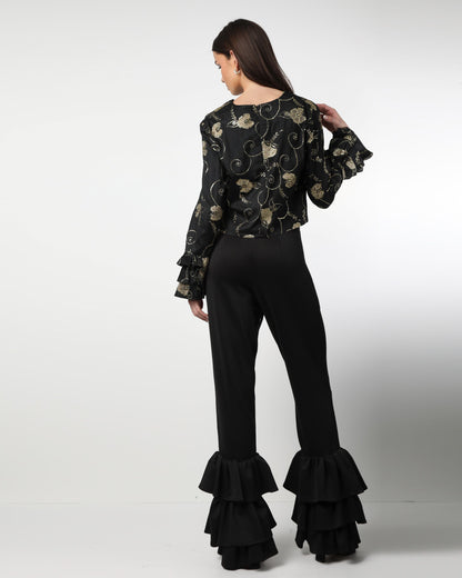 Style 76 : 100% Silk Ruffle Blouse