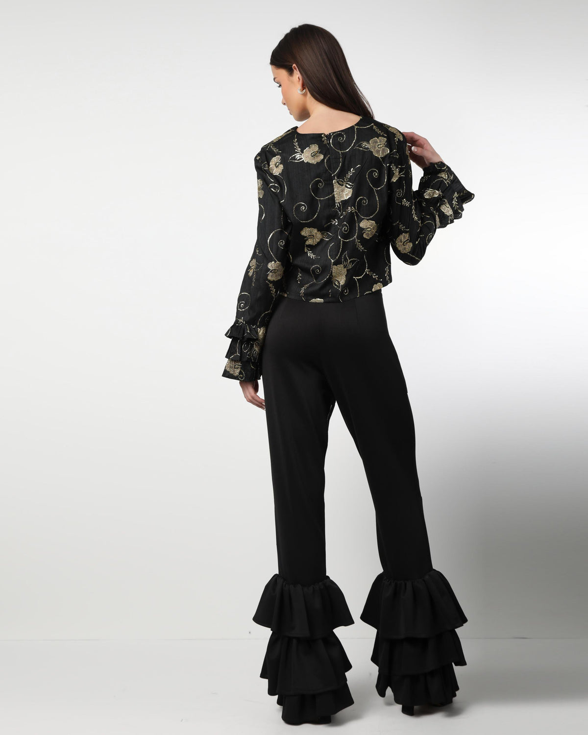 Style 76 : 100% Silk Ruffle Blouse