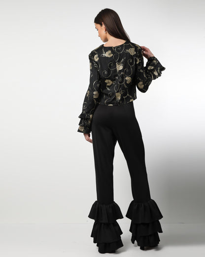 Style 76 : 100% Silk Ruffle Blouse