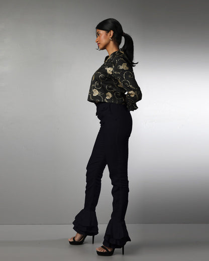 Style 1317 : Triple Layered Ruffle Pants 100% Linen