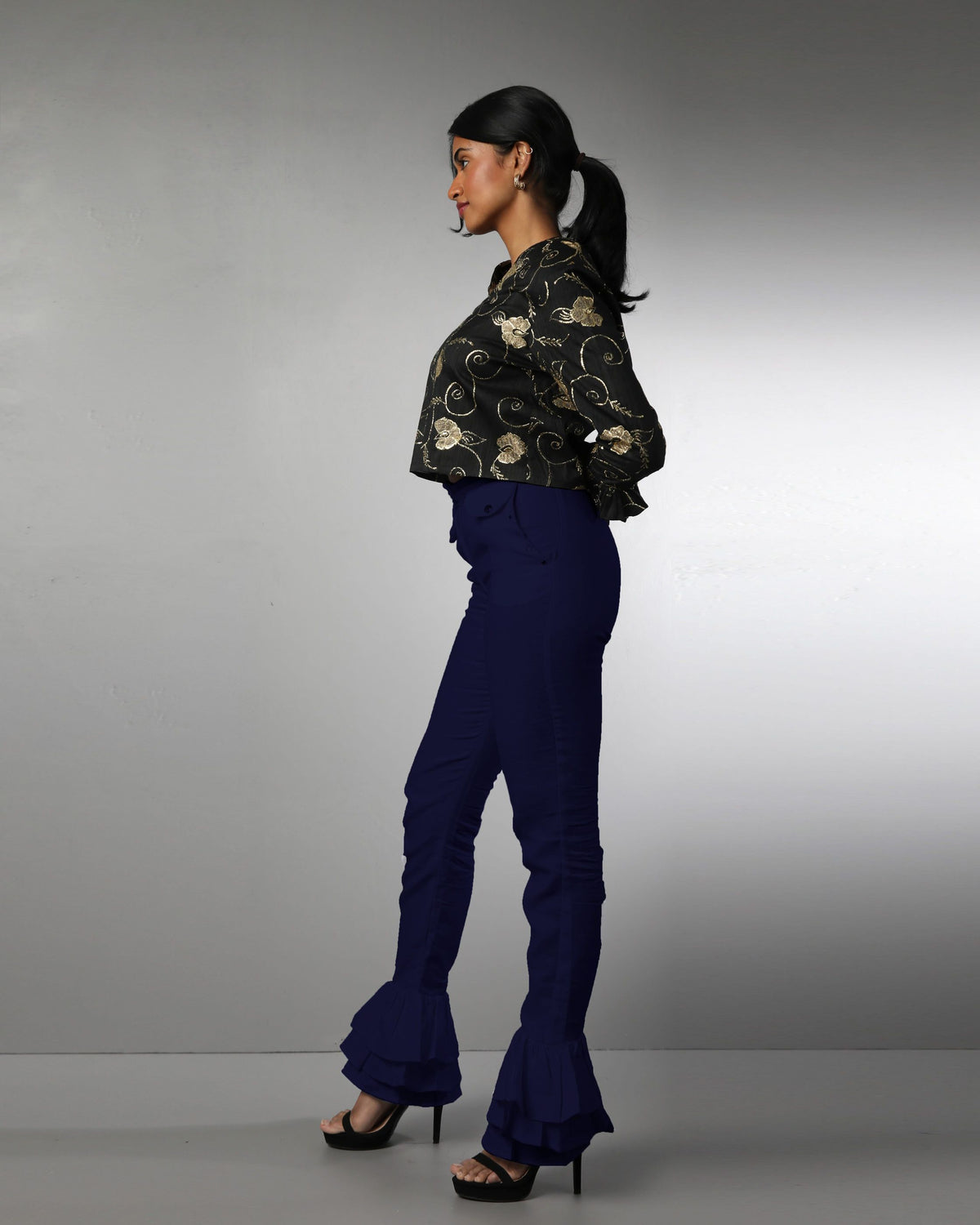 Style 1317 : Triple Layered Ruffle Pants 100% Linen