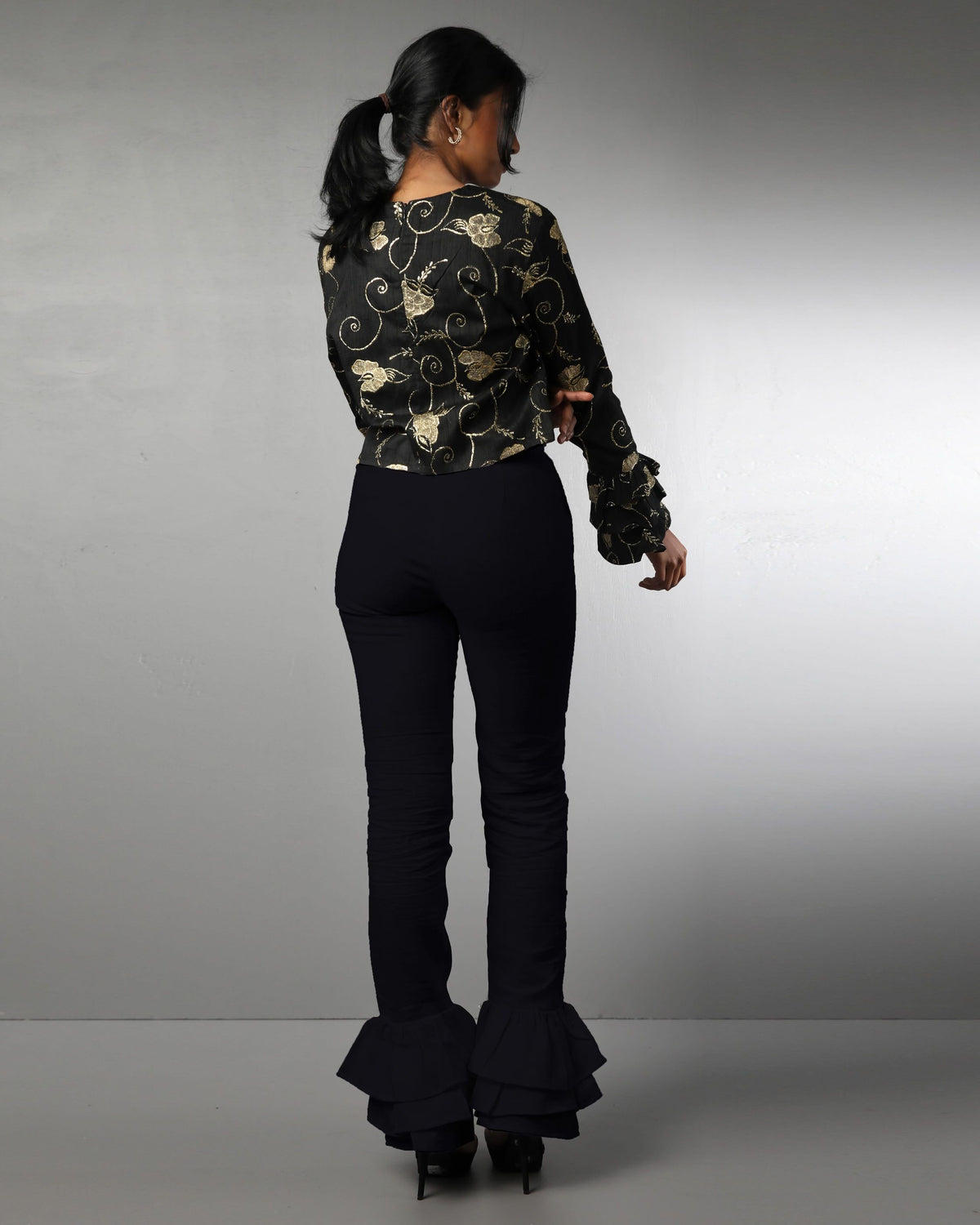 Style 1317 : Triple Layered Ruffle Pants 100% Linen