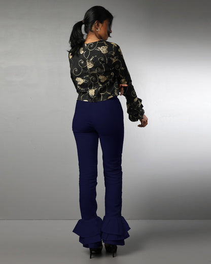 Style 1317 : Triple Layered Ruffle Pants 100% Linen