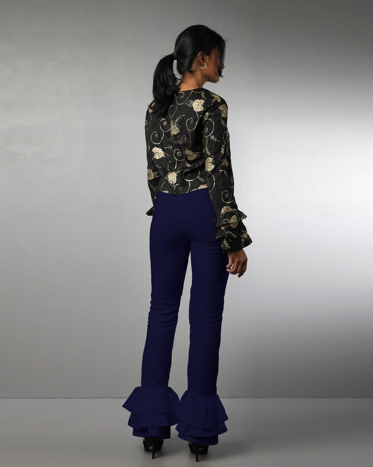 Style 1317 : Triple Layered Ruffle Pants 100% Linen