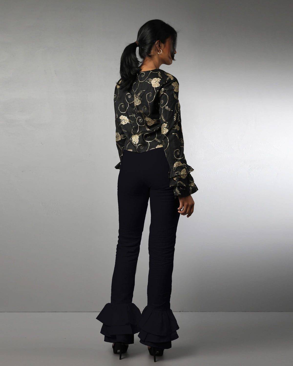 Style 1317 : Triple Layered Ruffle Pants 100% Linen