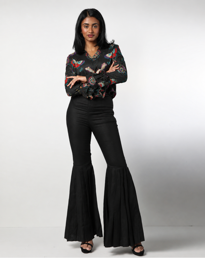 Style 76 : 100% Silk Ruffle Blouse