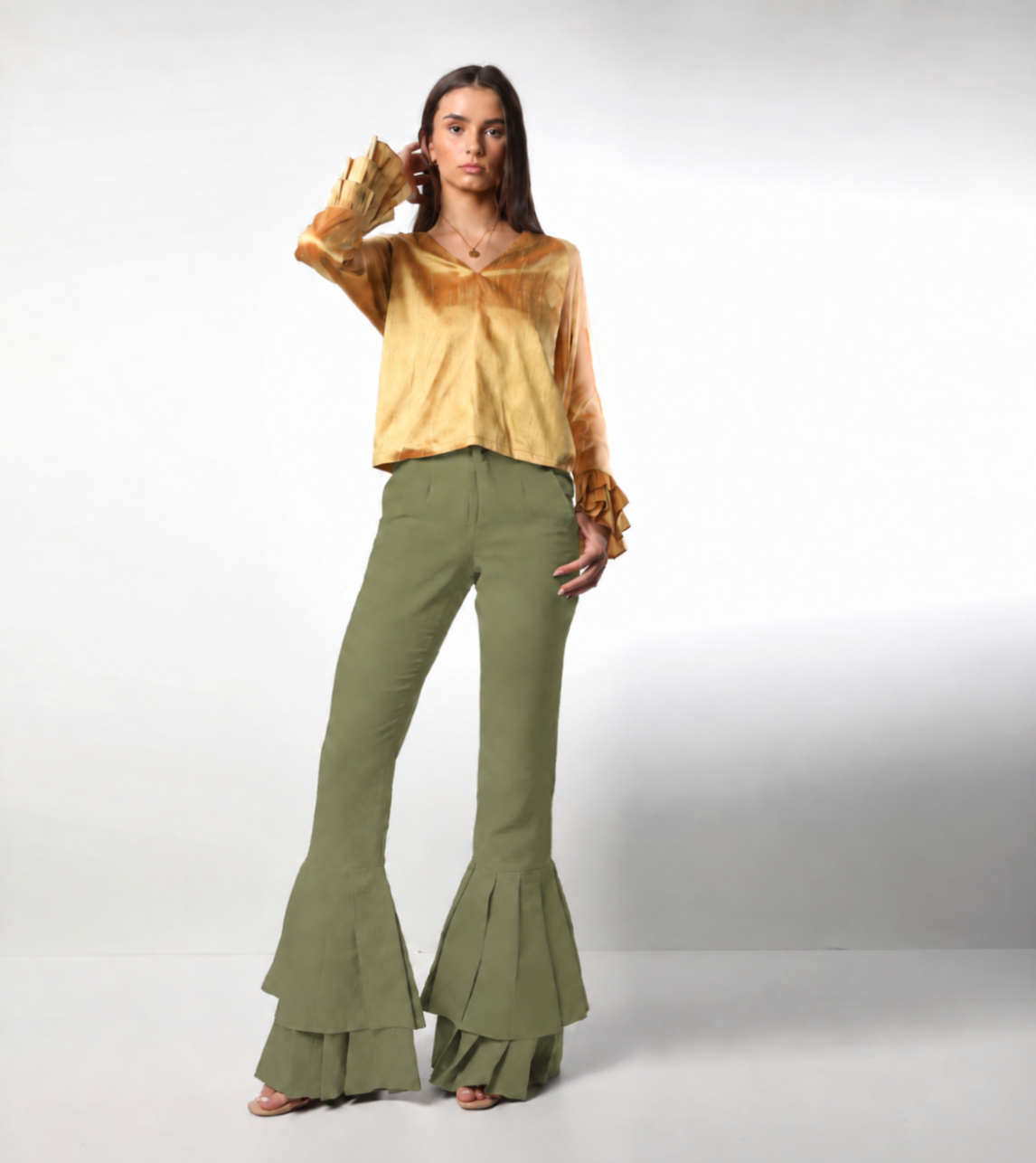 Style # 9934 Double Pleated Pants 100% Linen with Pockets
