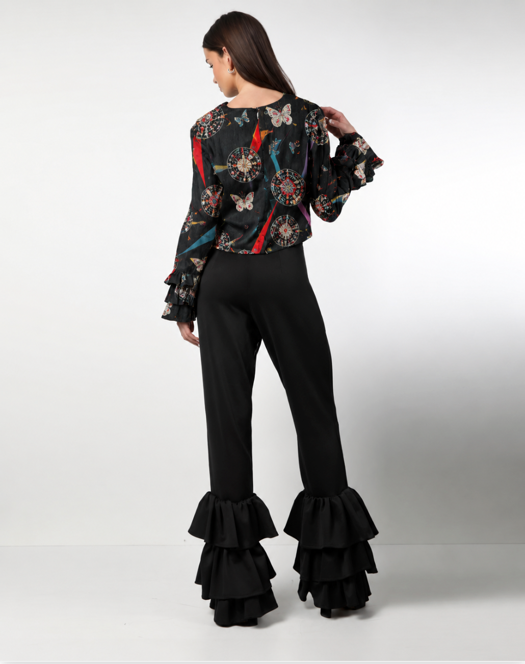 Style 76 : 100% Silk Ruffle Blouse