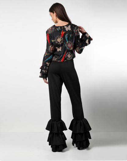 Style 76 : 100% Silk Ruffle Blouse