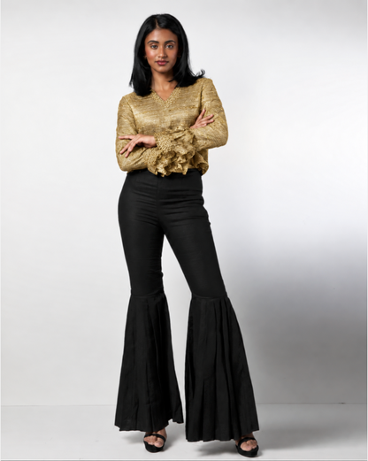 Style 76 : 100% Silk Ruffle Blouse