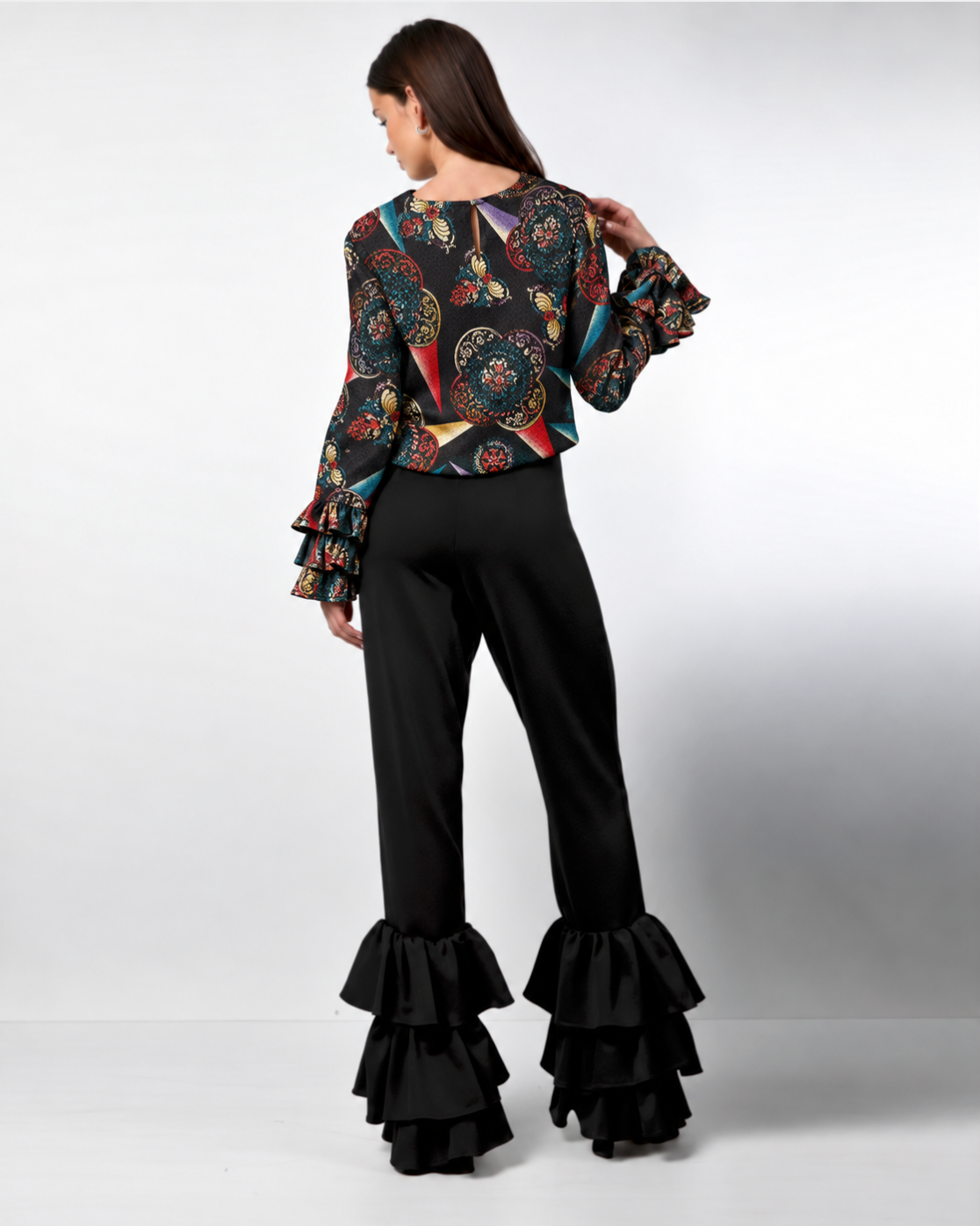 Style 76 : 100% Silk Ruffle Blouse