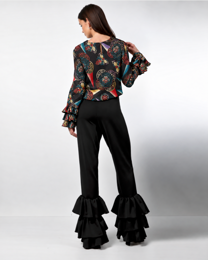 Style 76 : 100% Silk Ruffle Blouse