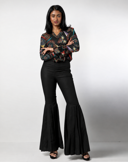 Style 76 : 100% Silk Ruffle Blouse