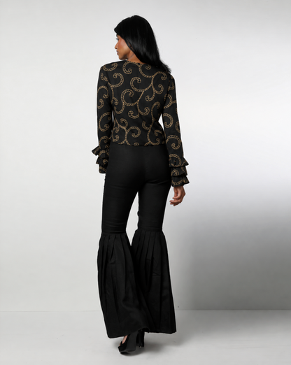 Style 76 : 100% Silk Ruffle Blouse